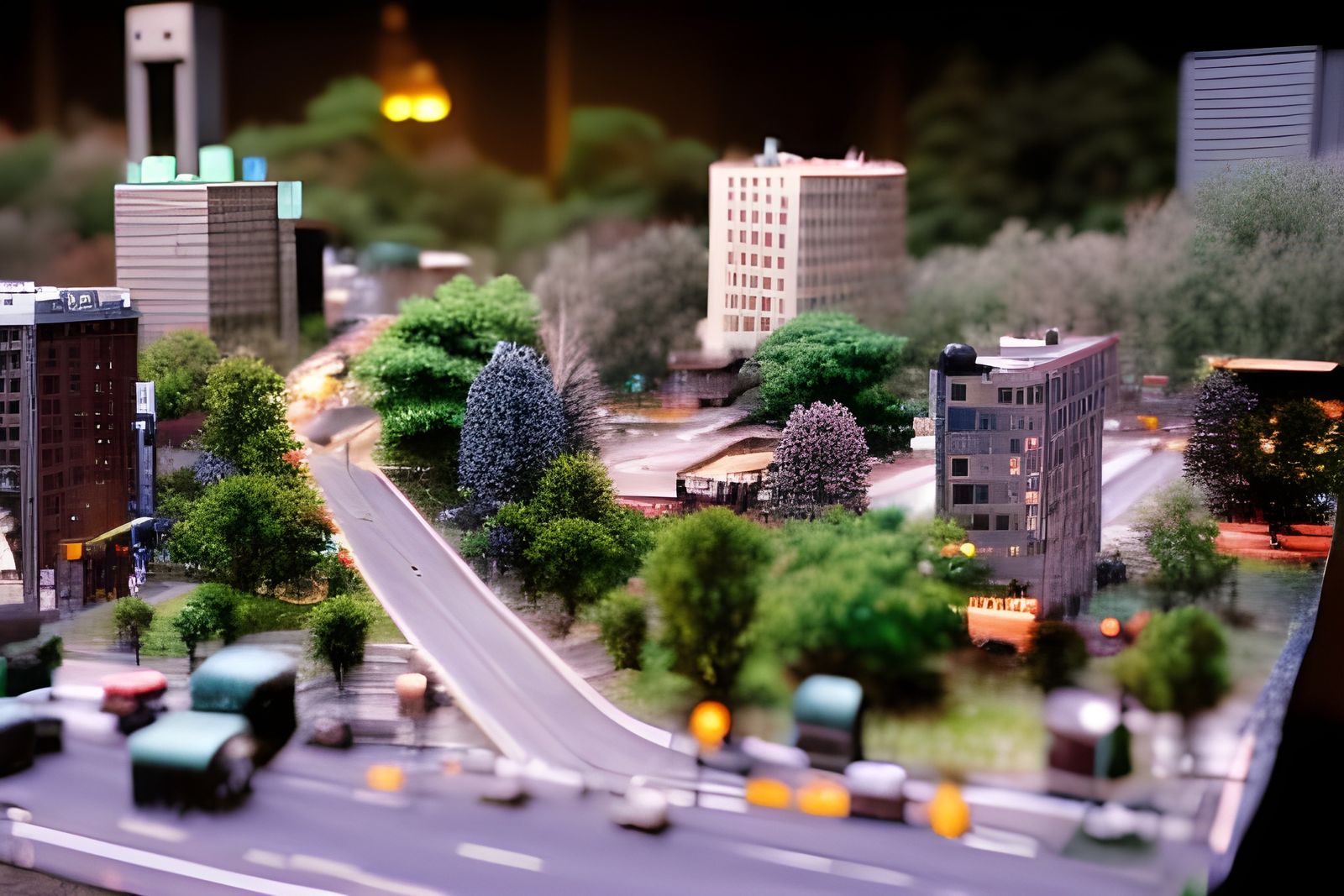 Nighttime City Diorama Inspired by Dark Fantasy Art