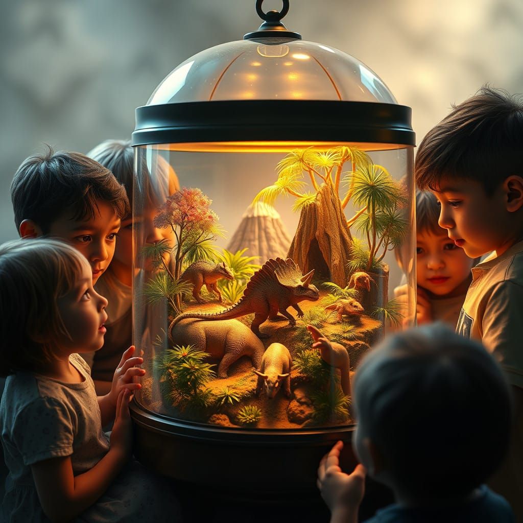 Whispers of a Prehistoric Wonderland in Enchanted Glass