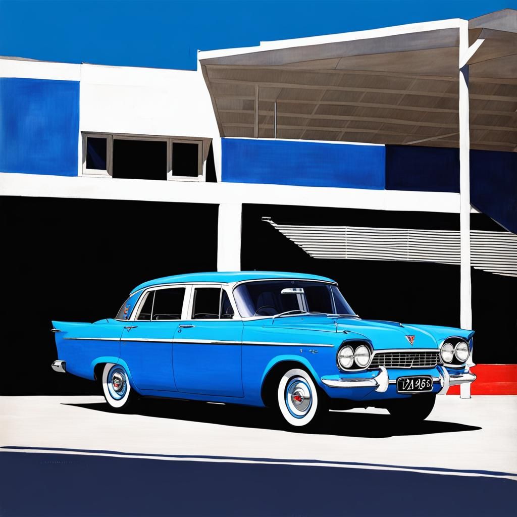 Vintage Blue Chrysler Valiant 1959