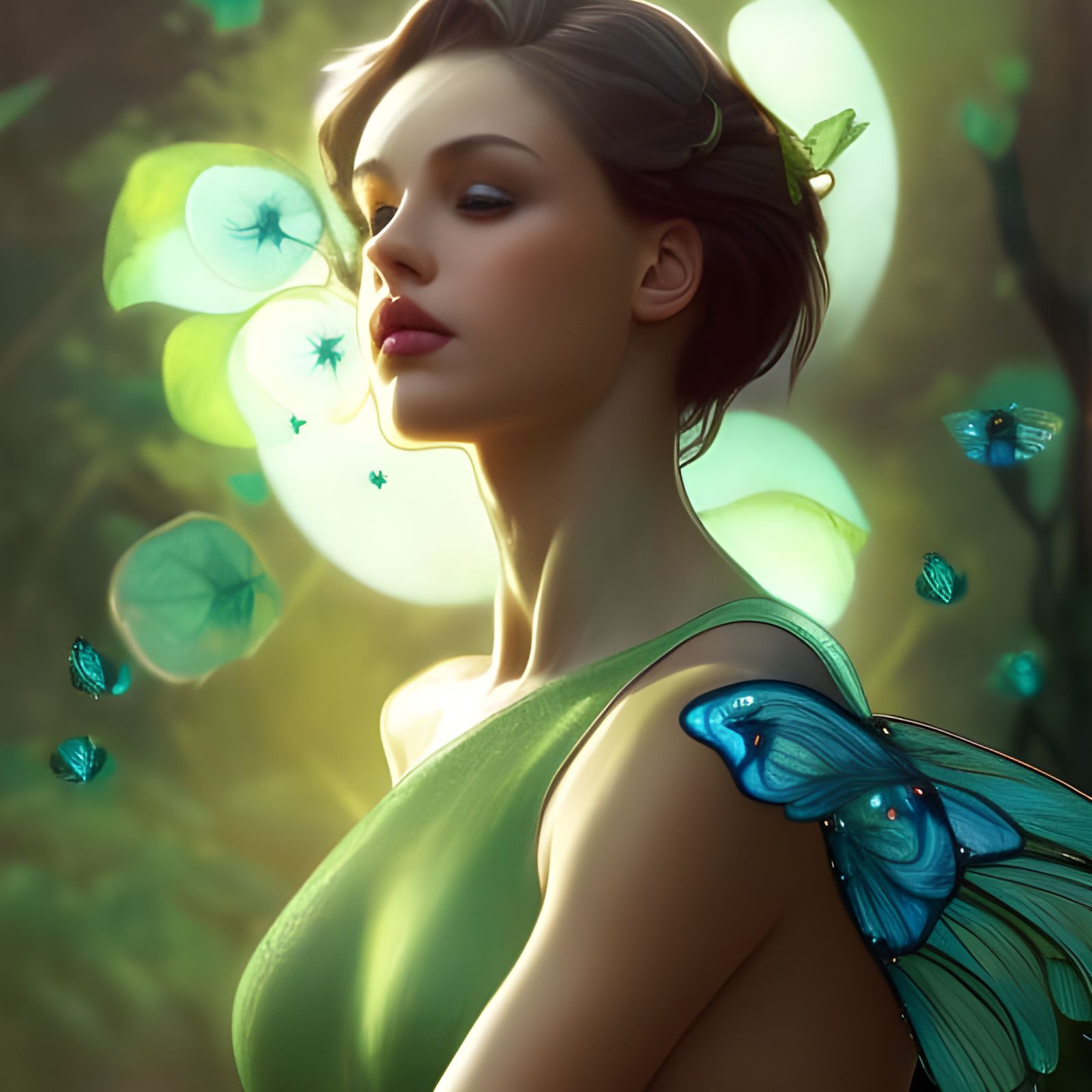Enchanting Fairy Portrait with Magical Wings