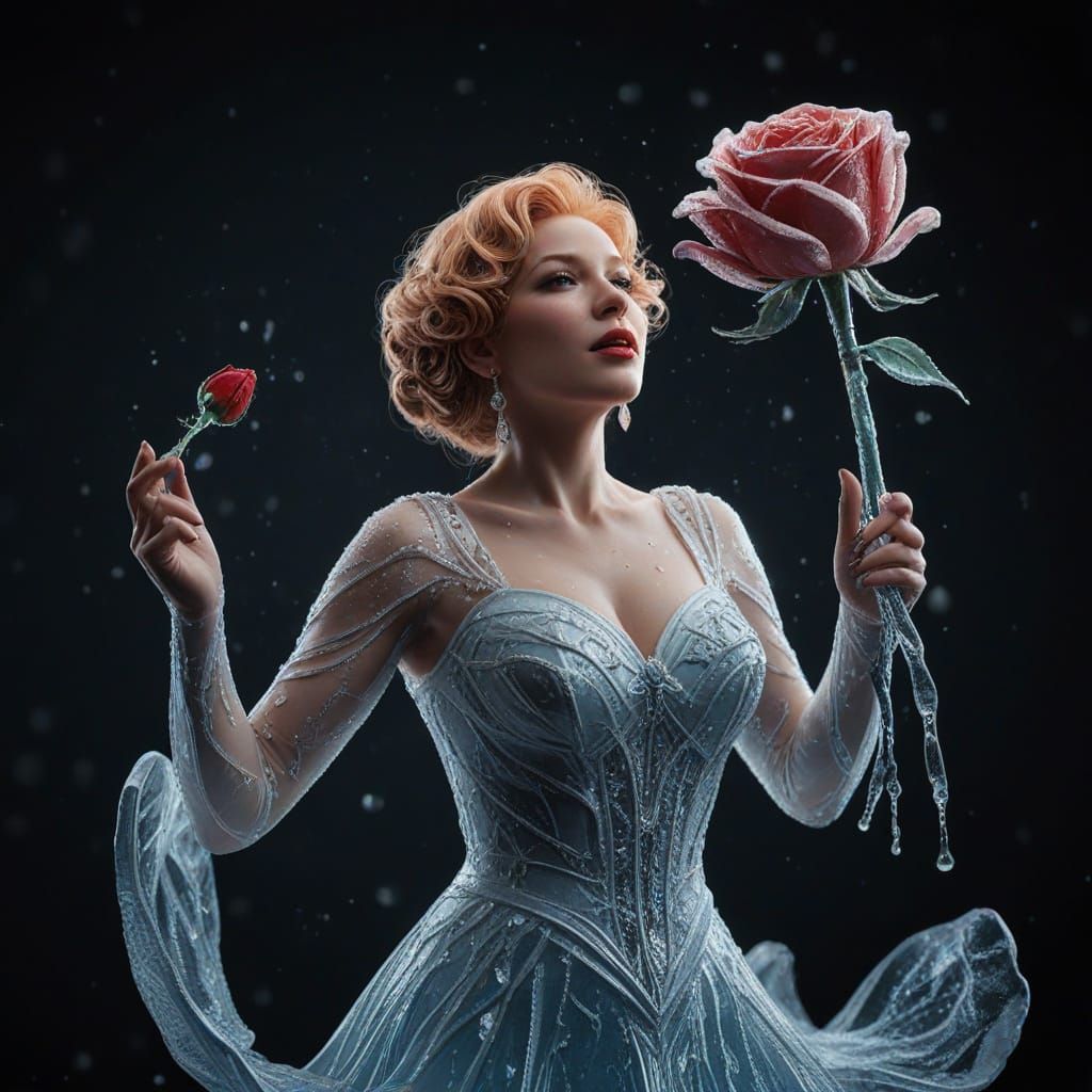 Melting Rose Ice Sculpture with Bette Midler