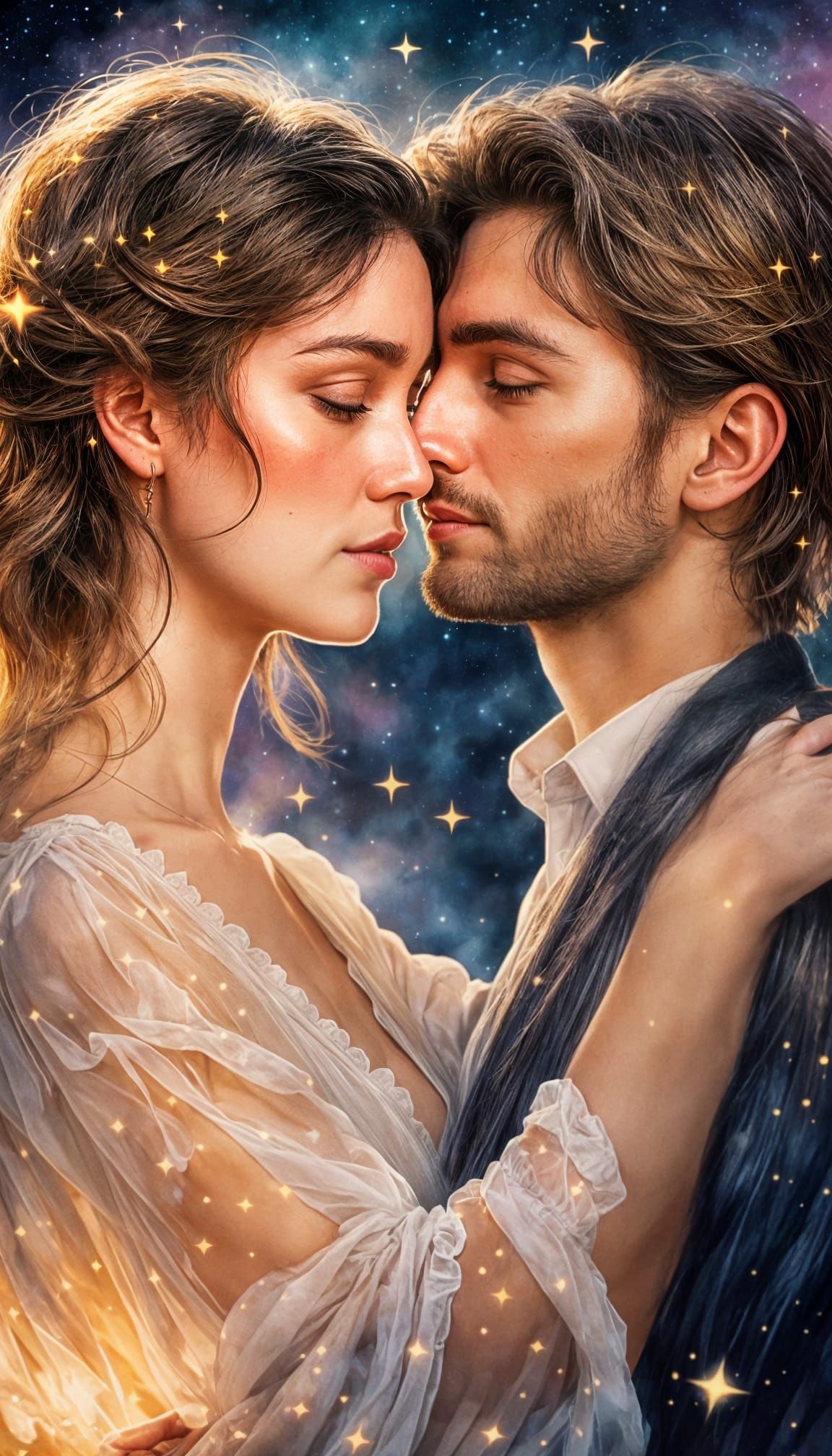 Couple Stargazing, Souls Intertwined