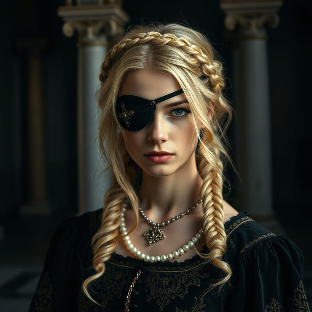 Renaissance Beauty in Mysterious Attire