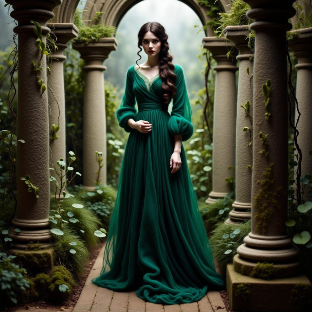 Ethereal Scarlett O'Hara Drifts Through Tara's Forgotten Gar...