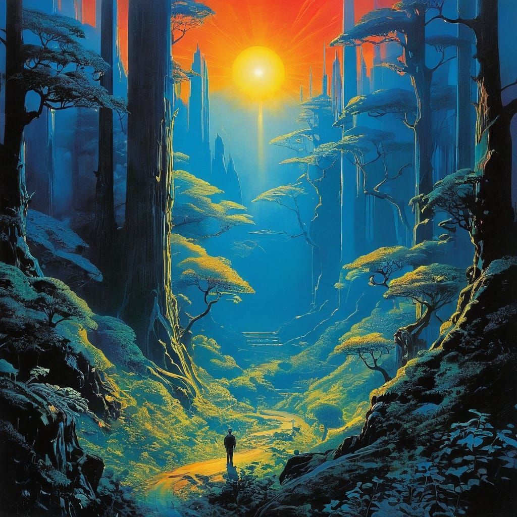 Psychedelic Otherworldly Forest Inspired by Cosmic Truth