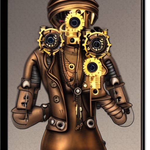 Steampunk Figure and Engine