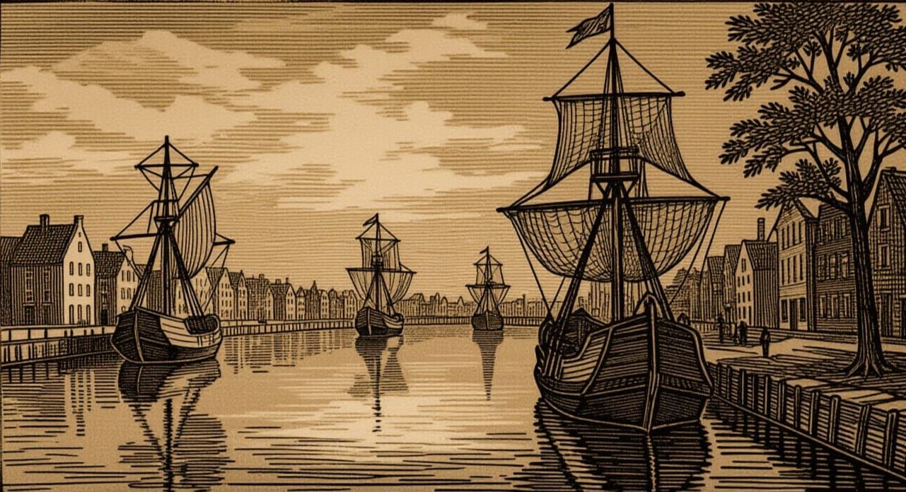 Monochromatic Brown Etching Print