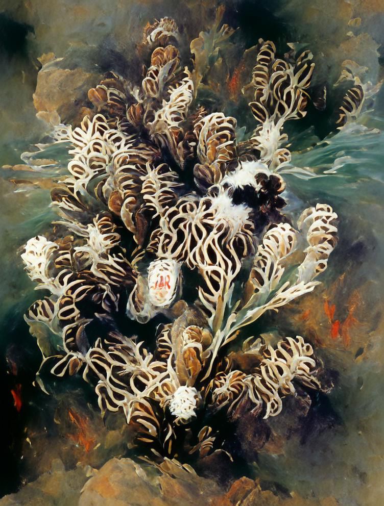 Coral and Barnacles: An Impressionistic Seascape Painting