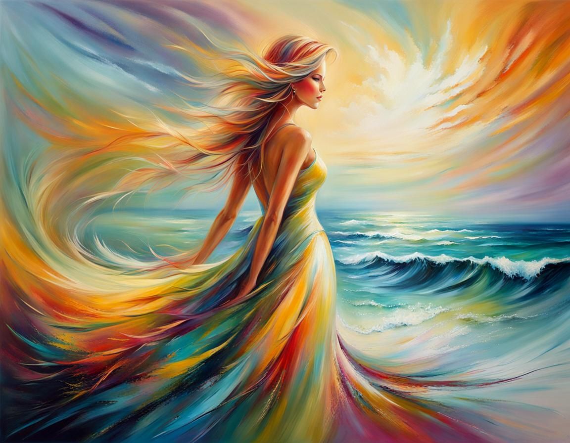 Ocean and Silhouette: Expressive Contemporary Art