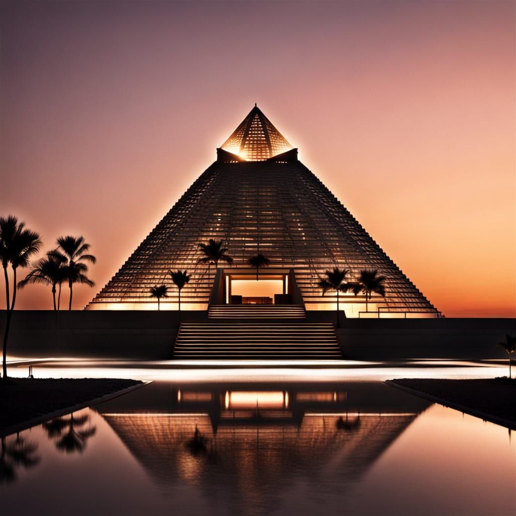 Majestic Pyramid Basks in Sunset Hues