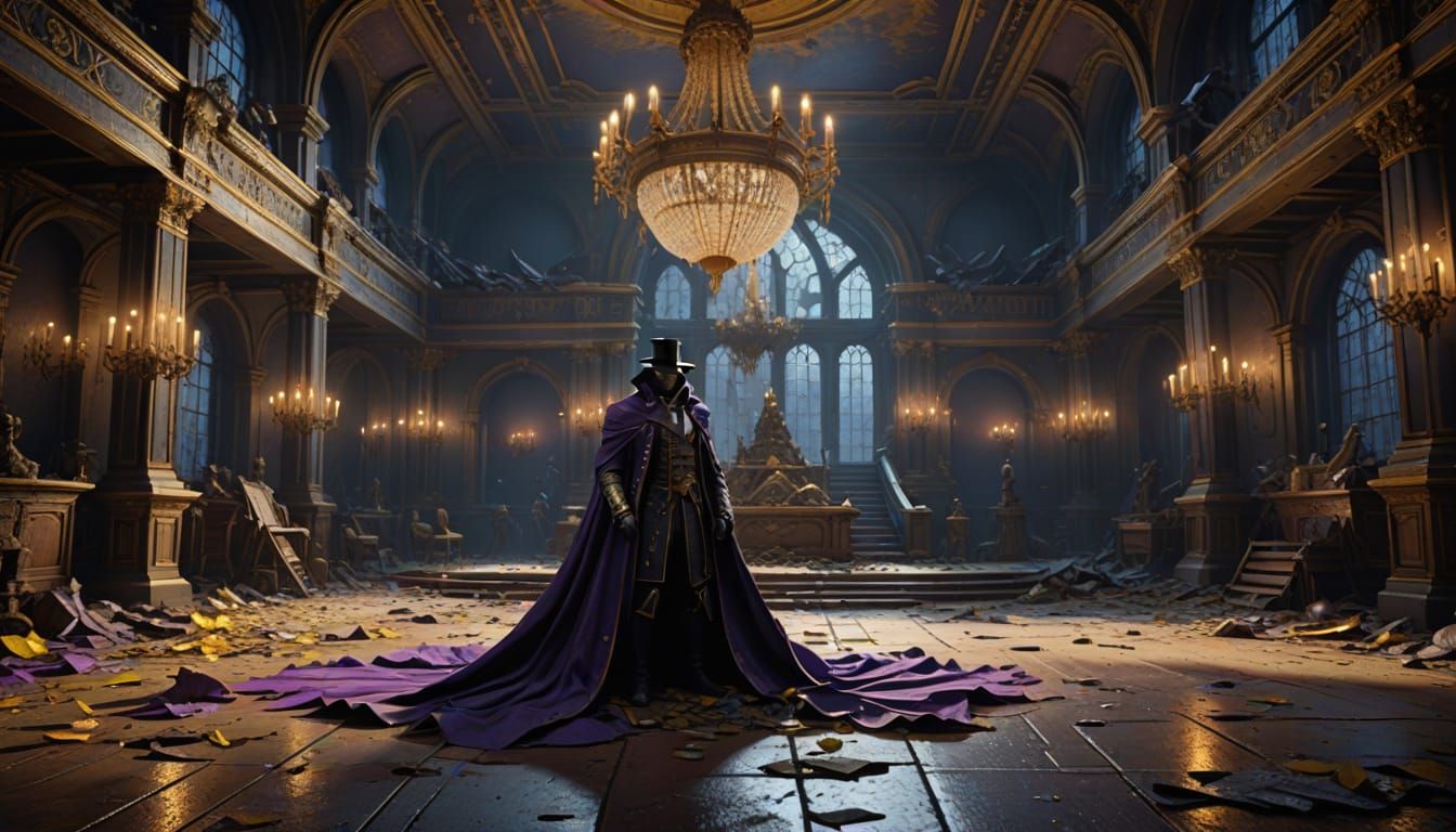 Dark Fantasy New Year 1906 Eerie Ballroom Scene