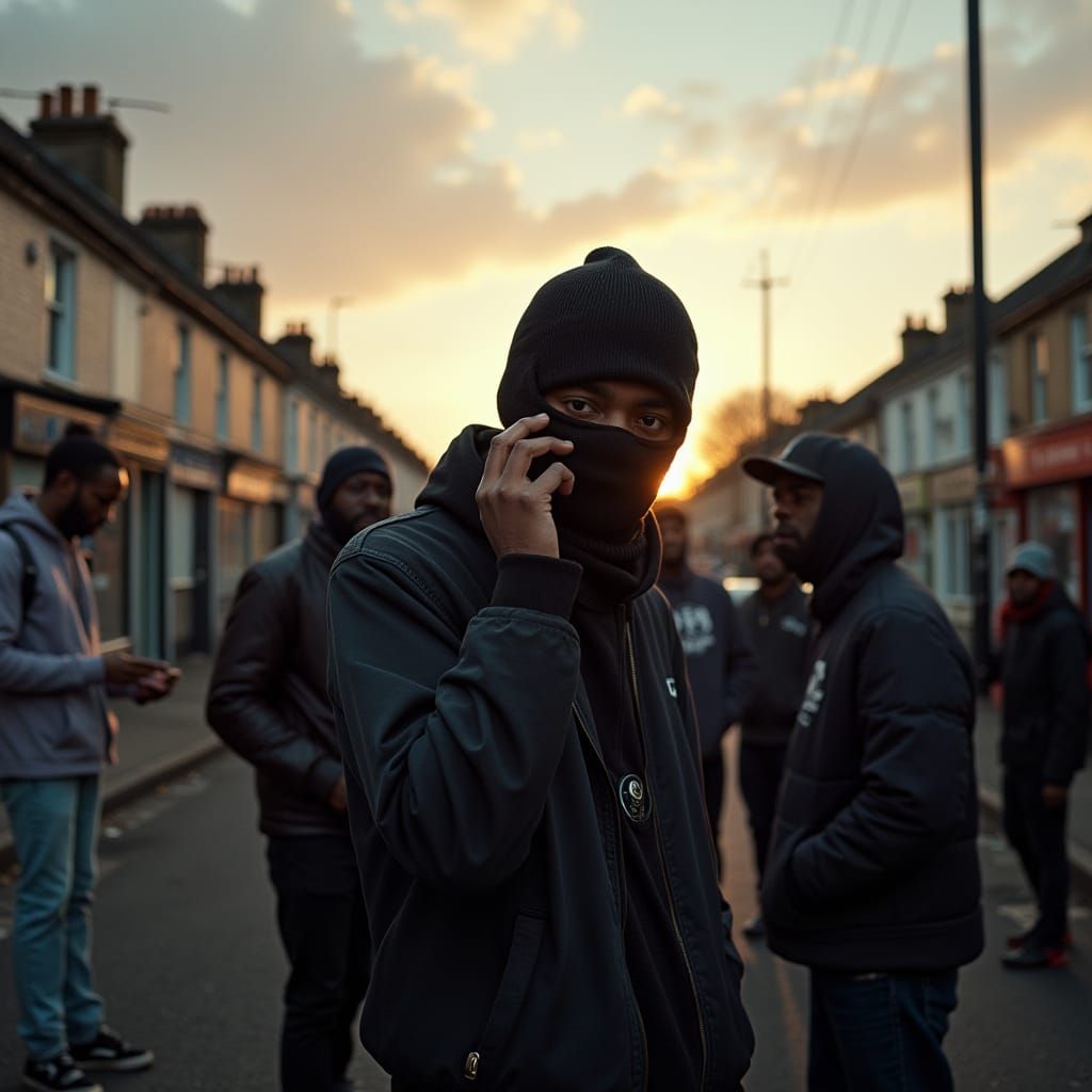 UK Rap Artist in London Ghetto, Cinematic Realism