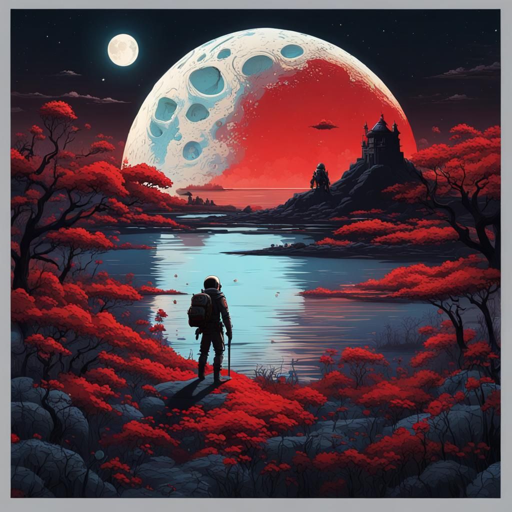 Hero Under Full Moon in Shonen Style