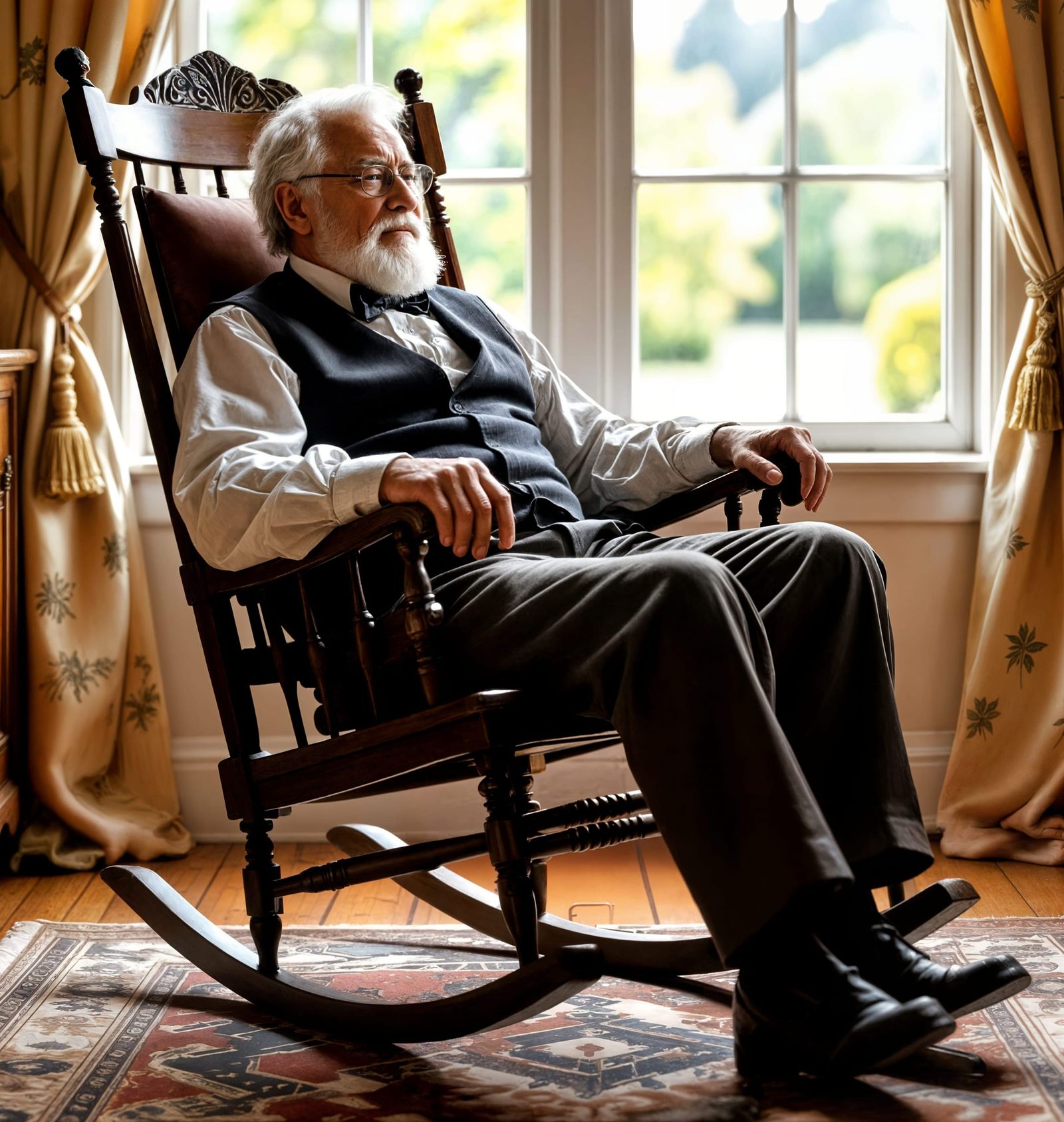 Grandfather in Rocking Chair, 1800s Digital Matte Painting