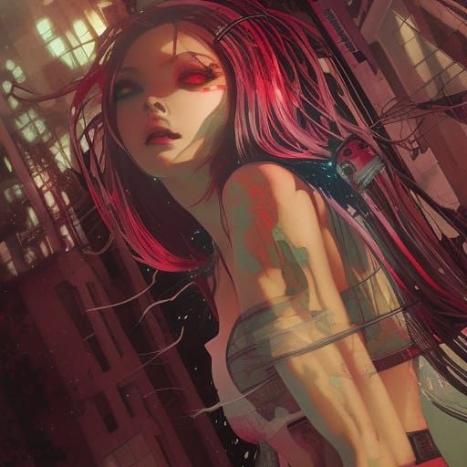 Cyberpunk Horror Manga in Triadic Colors