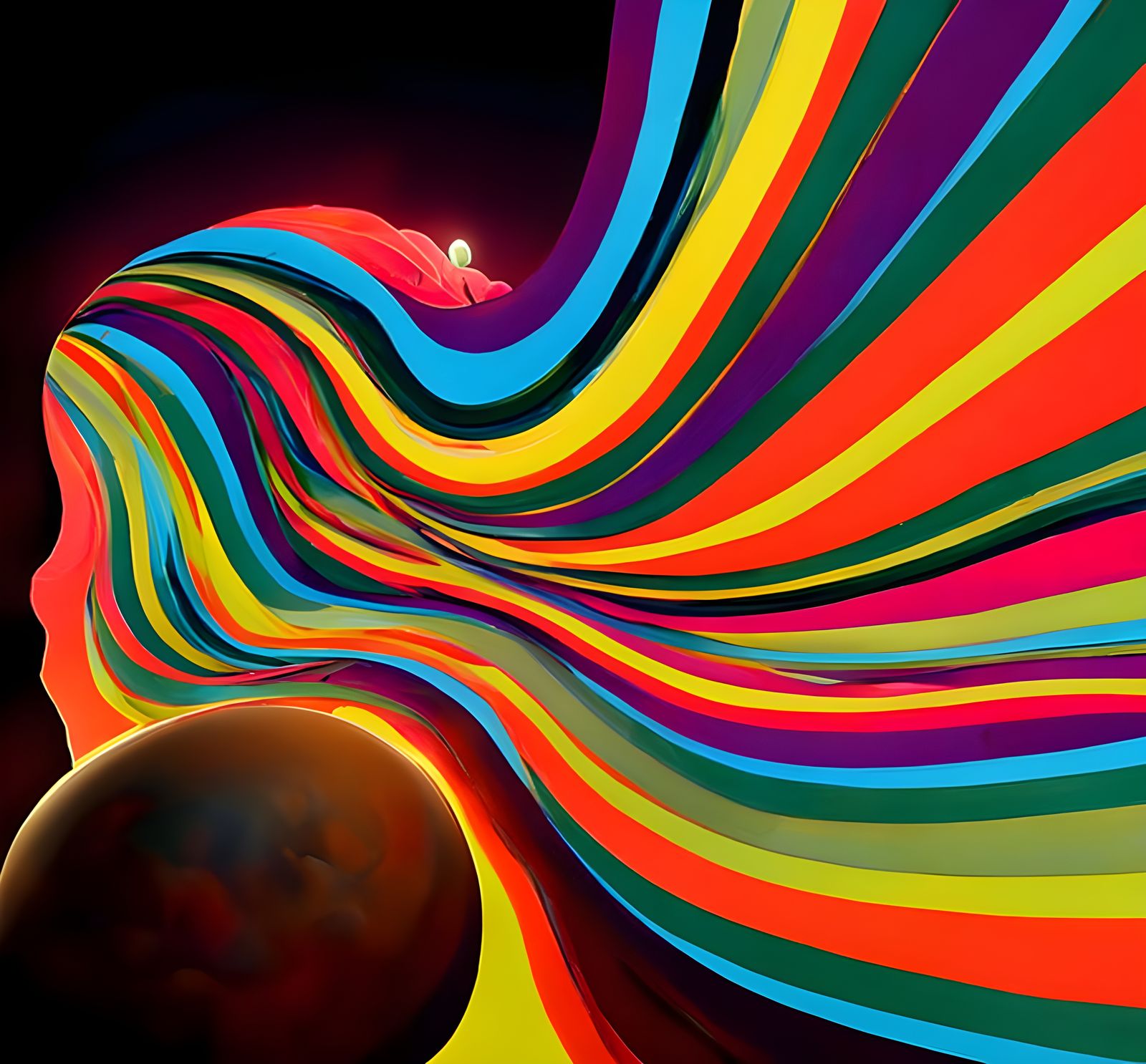 Big Bang Explosion in Kinetic Pointillism Style