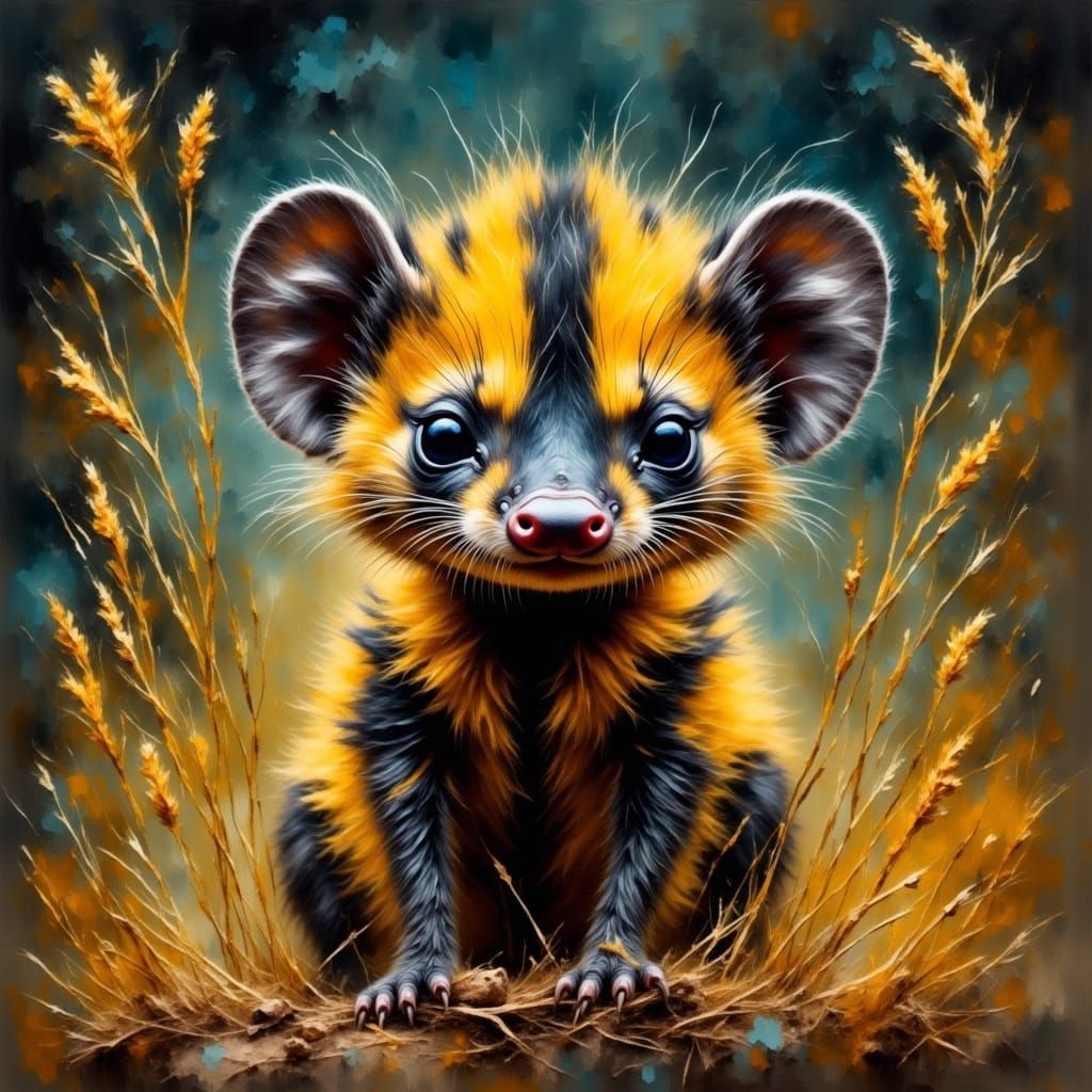 Whimsical Tenrec Illustration in Ernst Haeckel Style