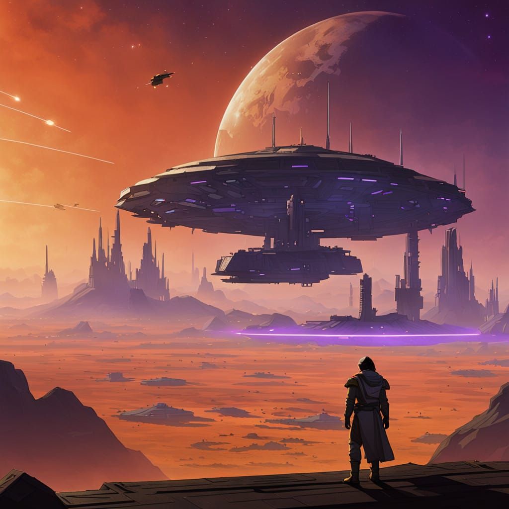 Heroic Jedi on Taris Spaceport Sunset