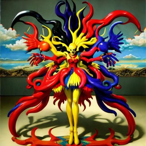 Surreal Maximalist Masterpiece in Vivid Psychedelic Colors