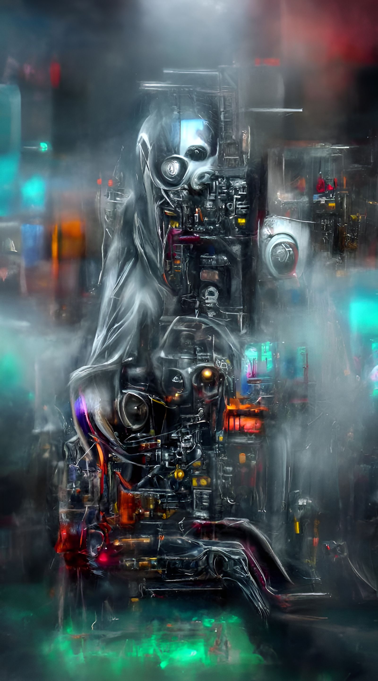 Ghost in the Machine: Cyberpunk Gothic Art
