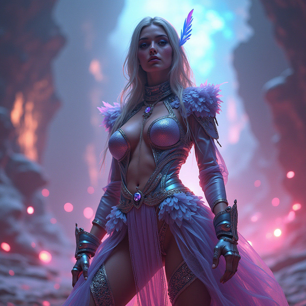 Futuristic Fantasy Fashion in Surreal Cosmic Setting