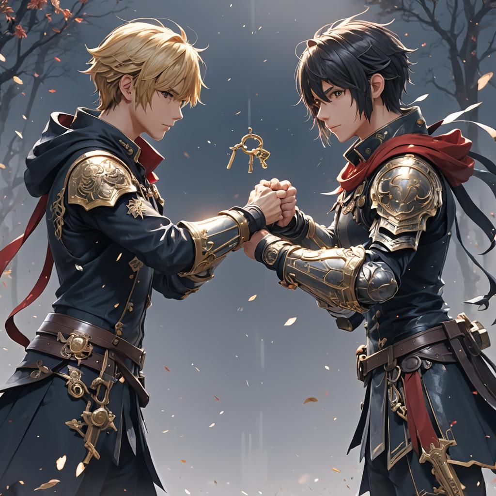 Anime Style Alliance in 3D Digital Art