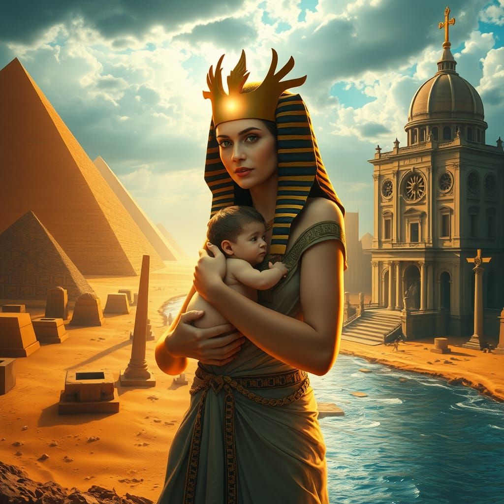 Surreal Religious Iconography in Digital Painting Style