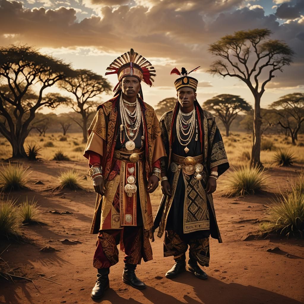 Watussi people in traditional dress