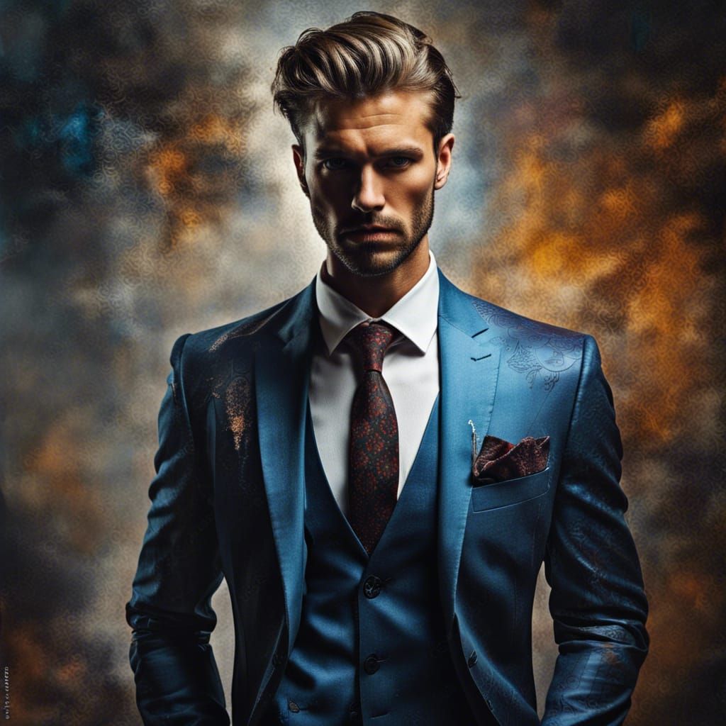 Striking Portrait of a Handsome Man in Suit