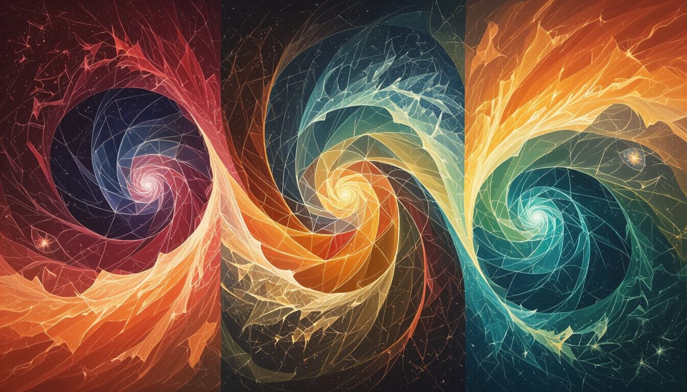 Vibrant Cosmic Vortexes Swirling with Radiant Plasma