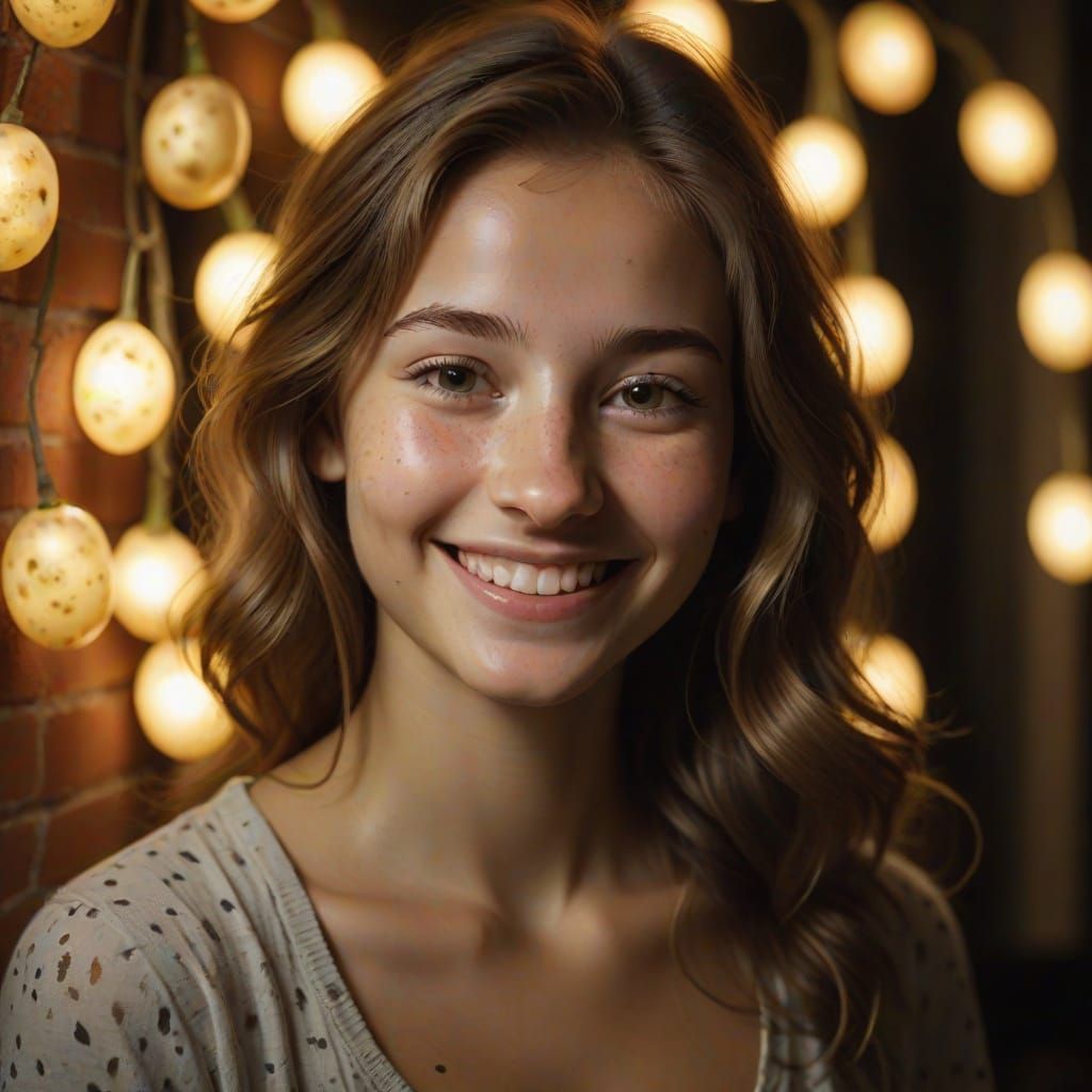 Attractive Woman in Low-Light Portrait