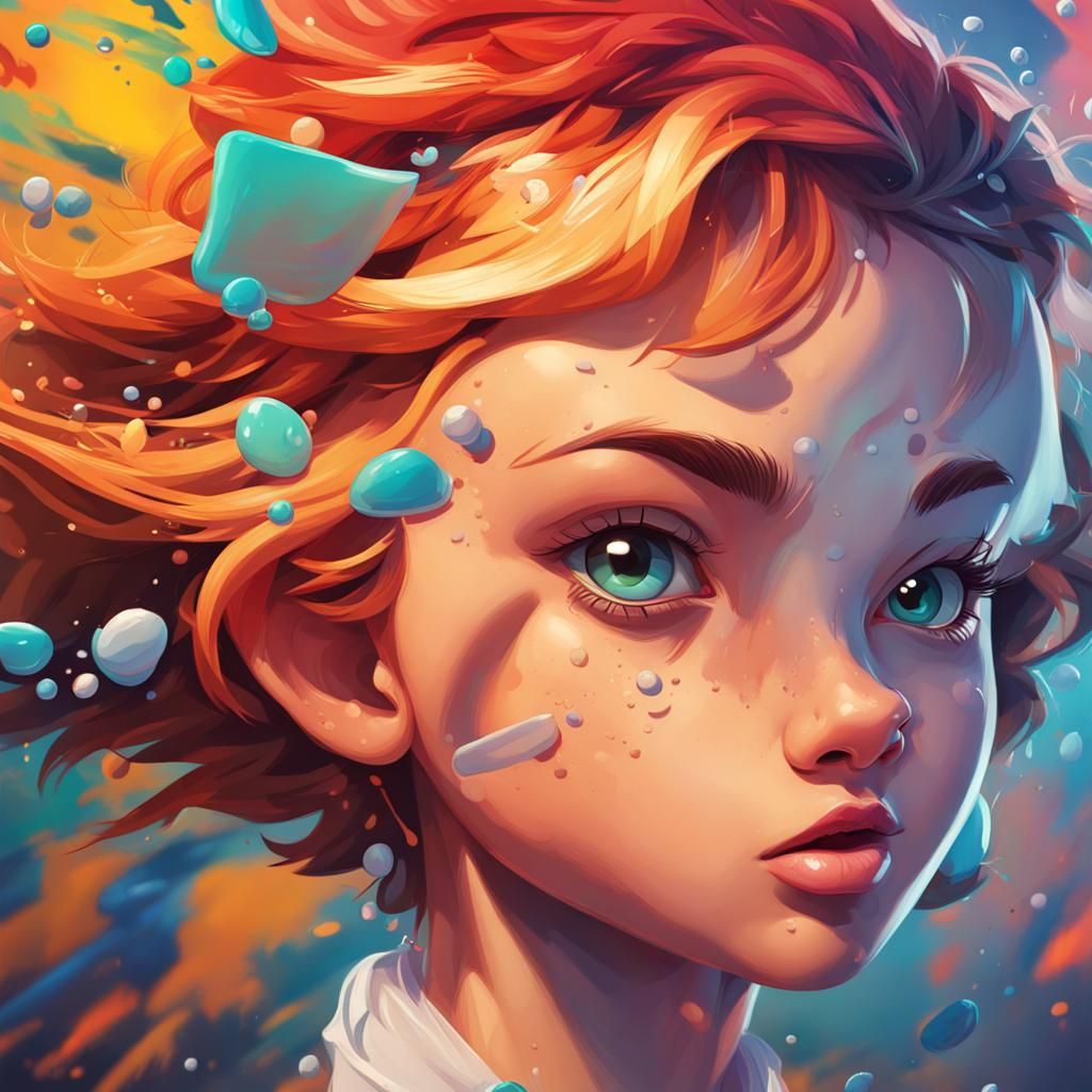 Hyperrealistic Cartoon Splash Art: Detailed and Dramatic