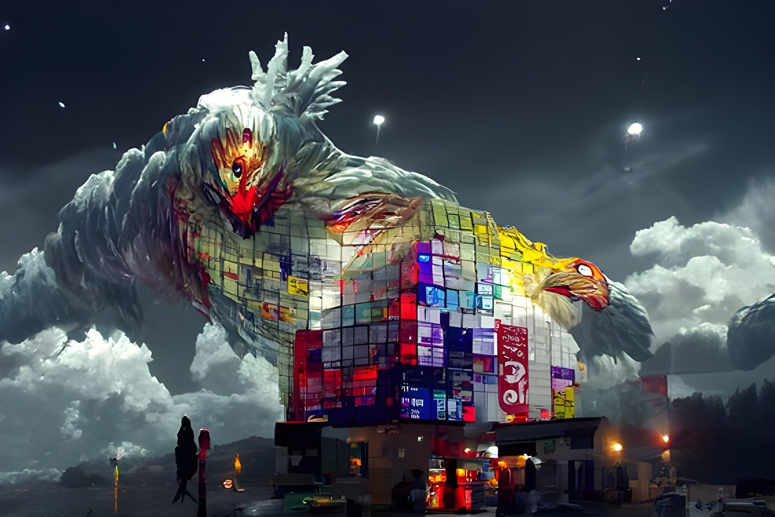 Giant Chicken vs Calendar Monster in Psychic Battle