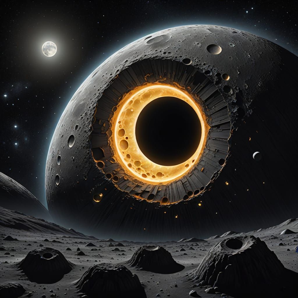 Glowing Moon Cutaway: Detailed Lunar Layers Revealed