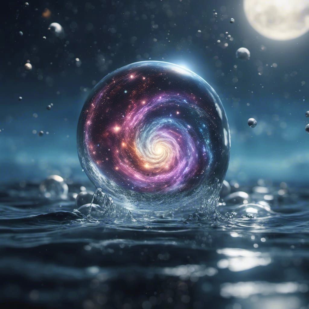 Multicolor Spiral Galaxy with Glittering Stars