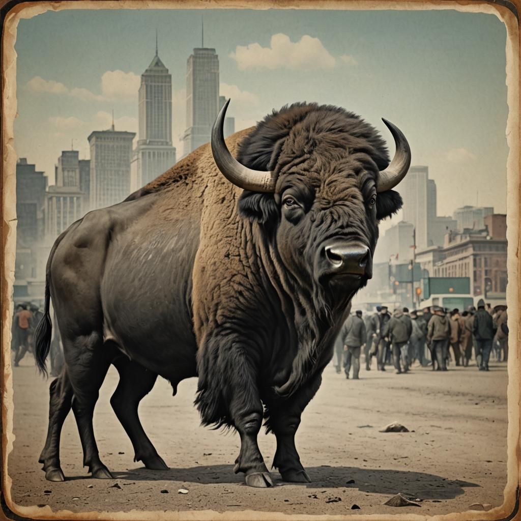 Fantastical Buffalo Concept Art in Deep Color