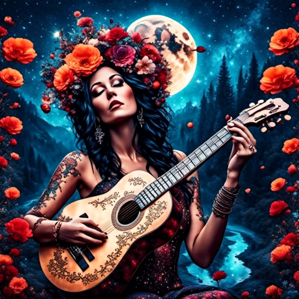 Boho Guitar: Surreal Papercraft Masterpiece