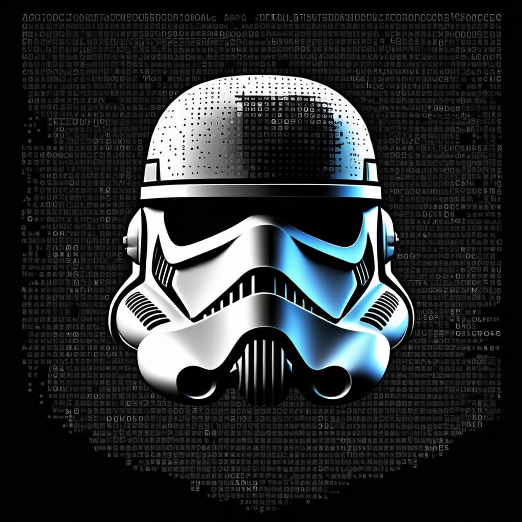 Stormtrooper Profile in Cybernetic ASCII Art