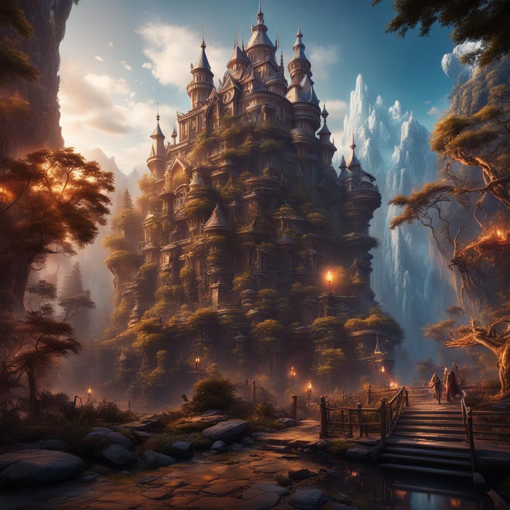 Fantastical Matte Painting in Deep Color, 8K