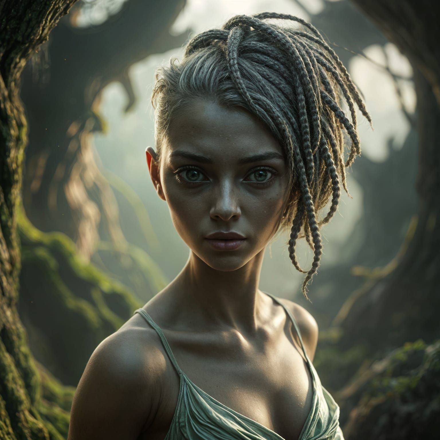 Alien Woman's Life Cycle: Child to Elder in 3D