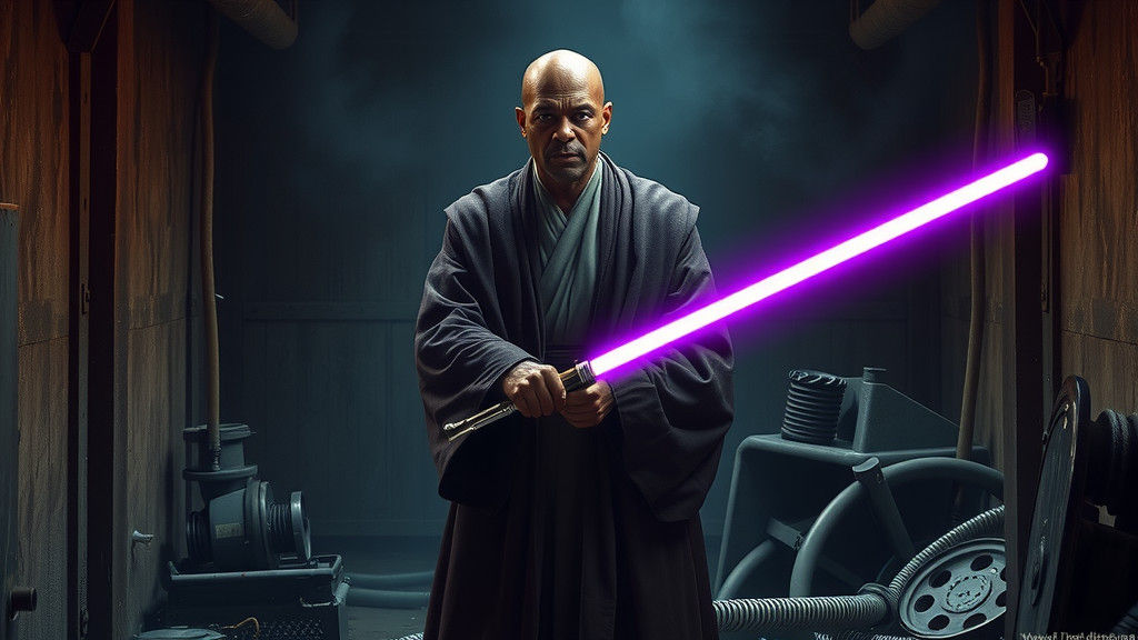 Jedi Knight in Industrial Star Wars Trash Compactor