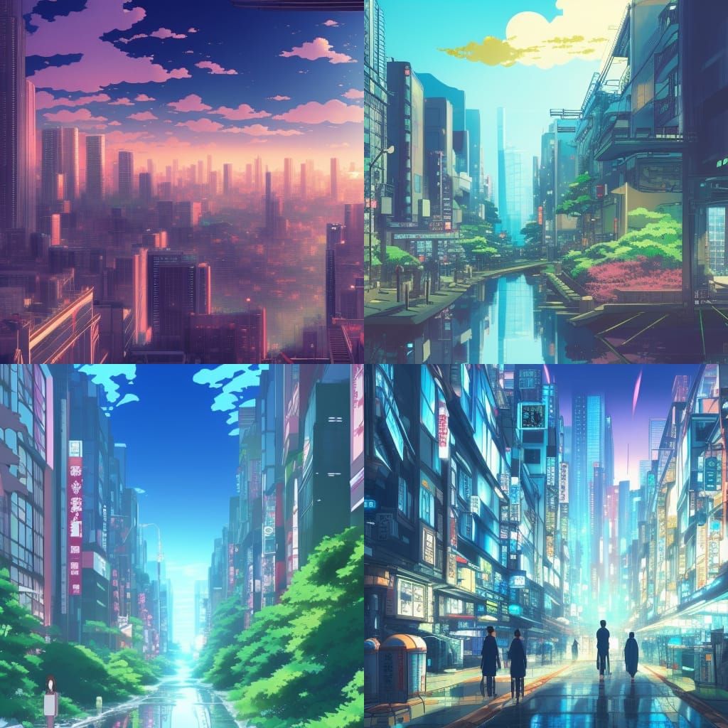 Tokyo 2100: Anime Key Visual in Studio Ghibli Style