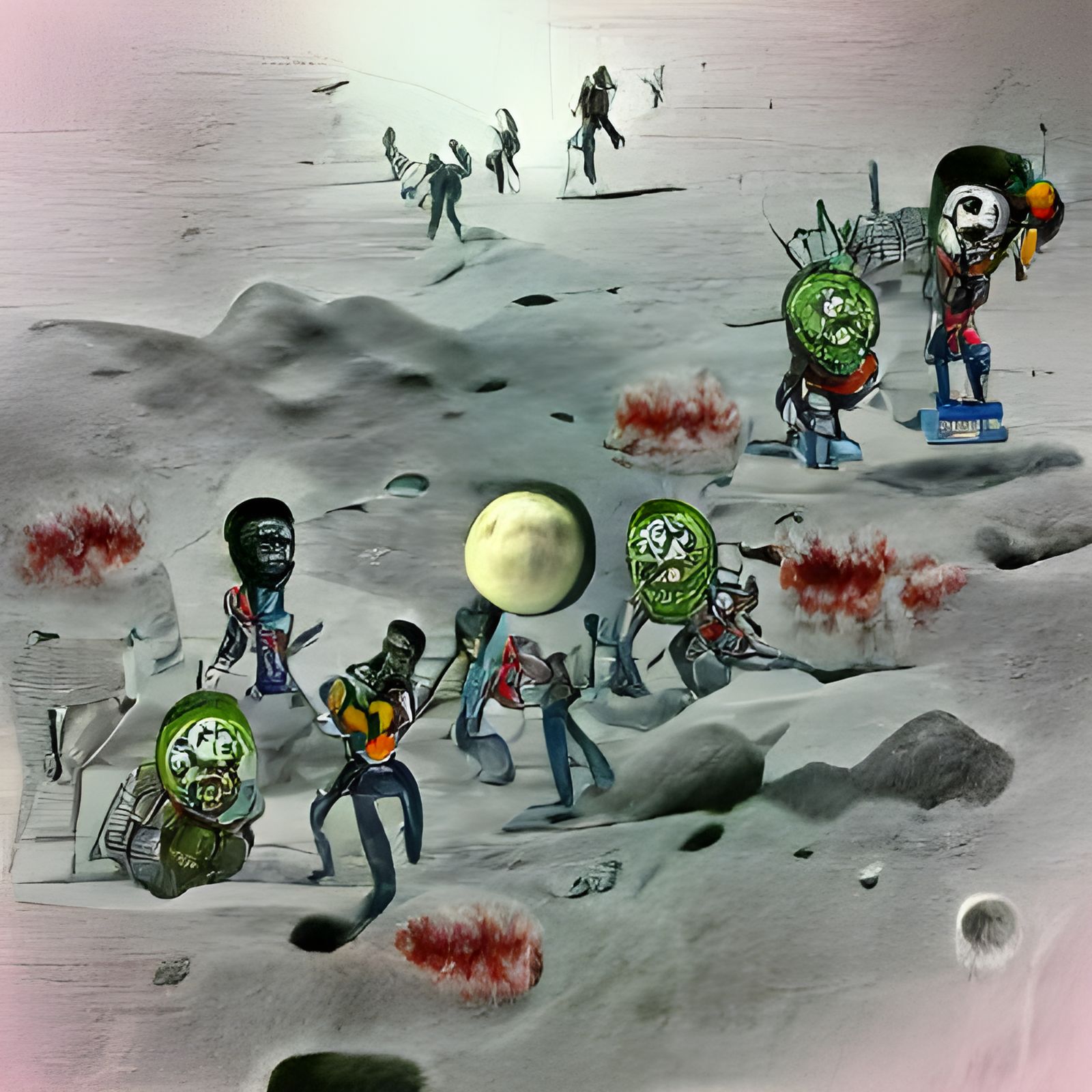 Zombies on the Moon: A Sci-Fi Horror Scene