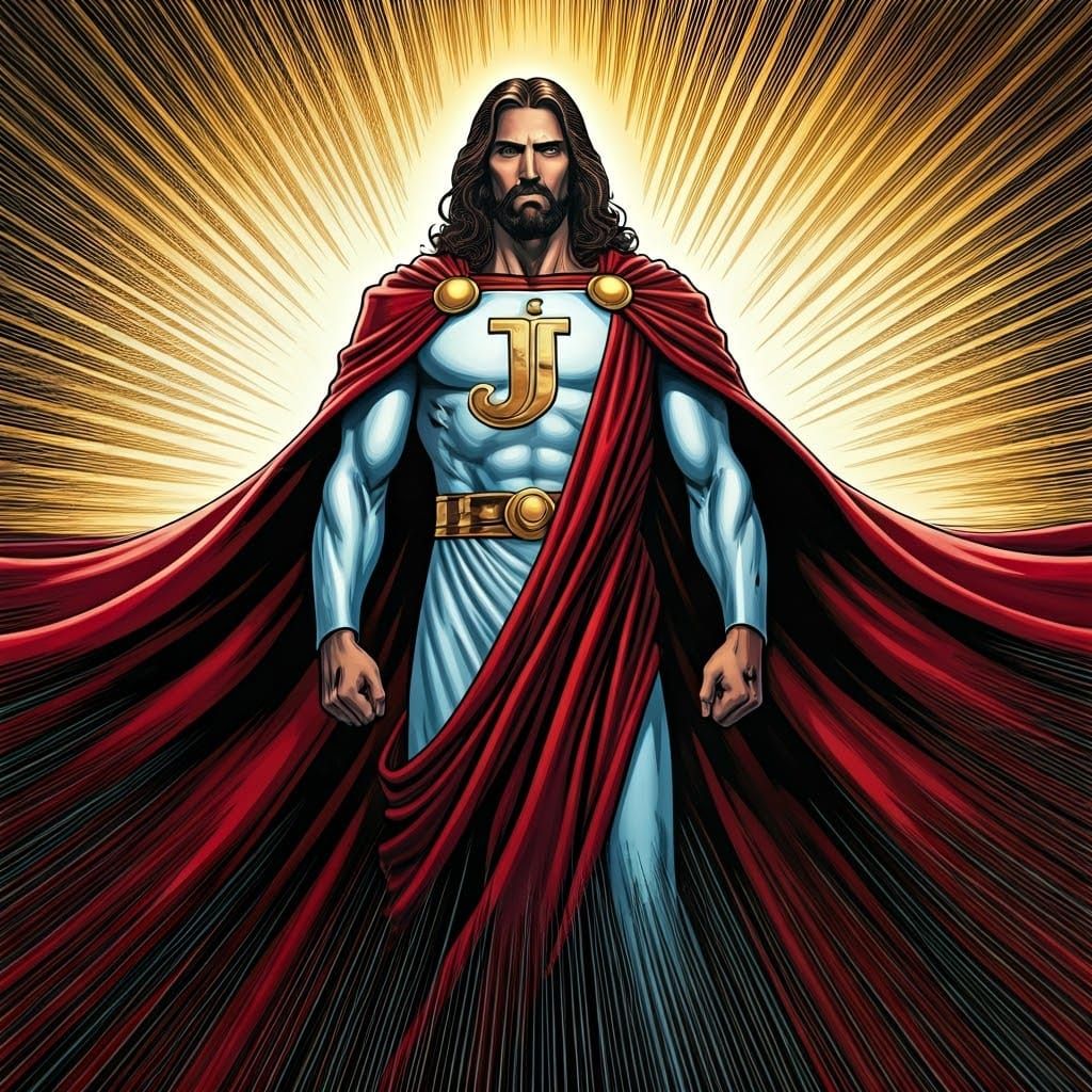 Jesus in Epic Comic Book Style