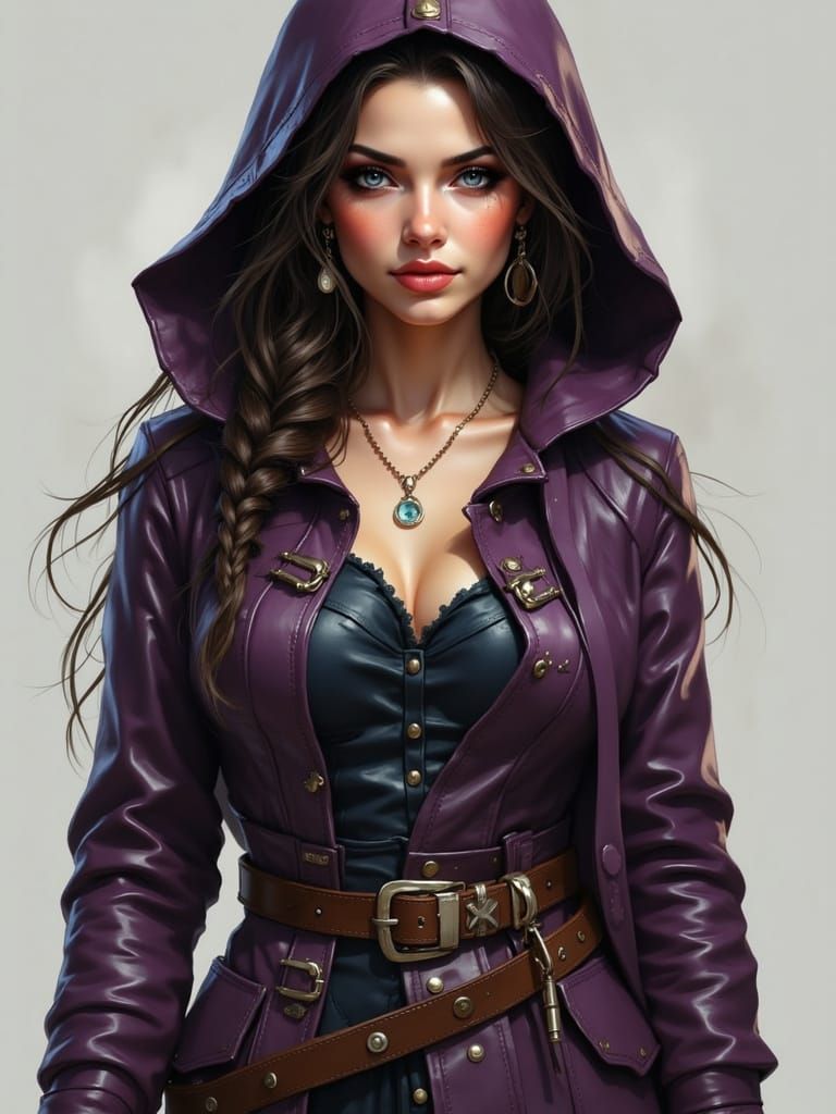 Charming Rogue with Hidden Blade, Digital Portrait