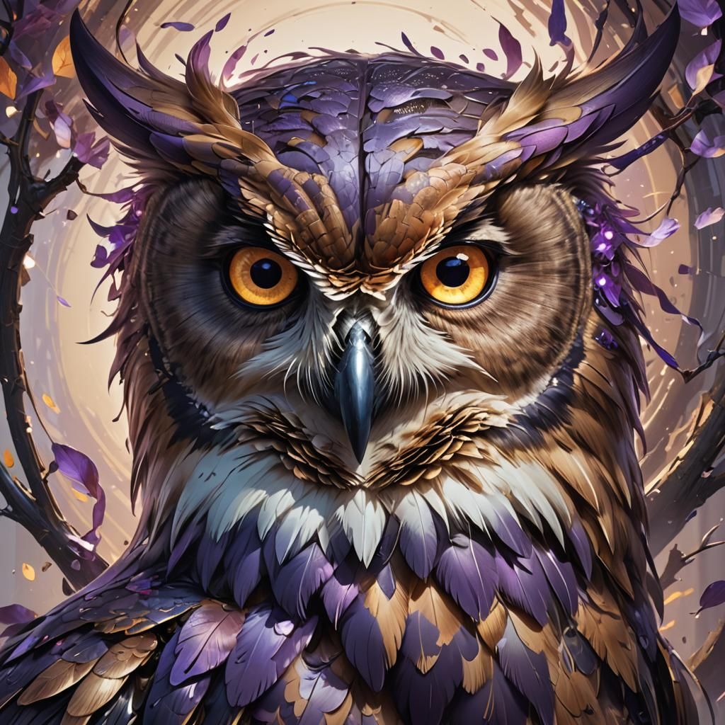 Mystical Owl with Triadic Colors