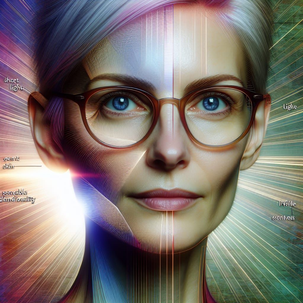 Portrait of Woman with Blue Eyes as Digital Art