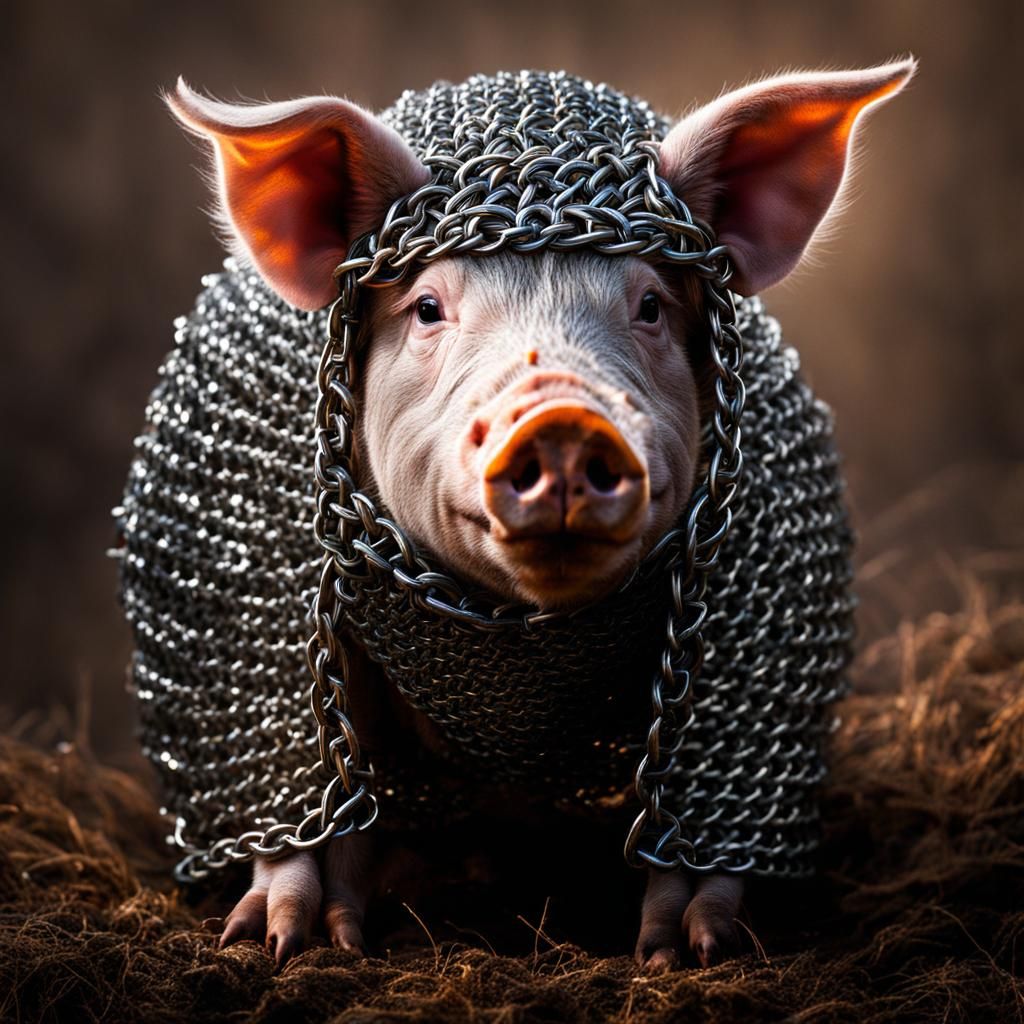 Pig in Chainmail Armor
