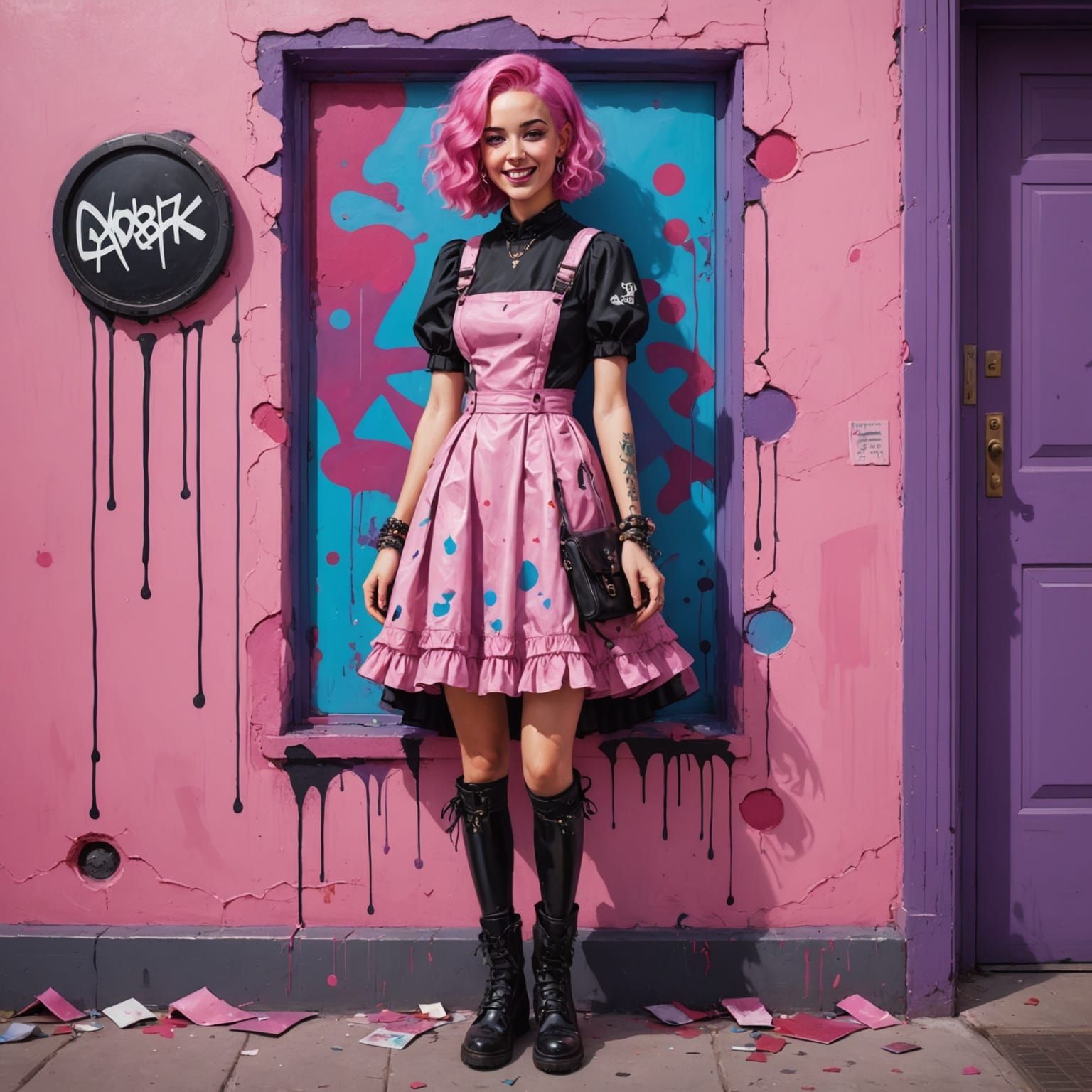 Gothic Sweetheart in Whimsical Pink Haven