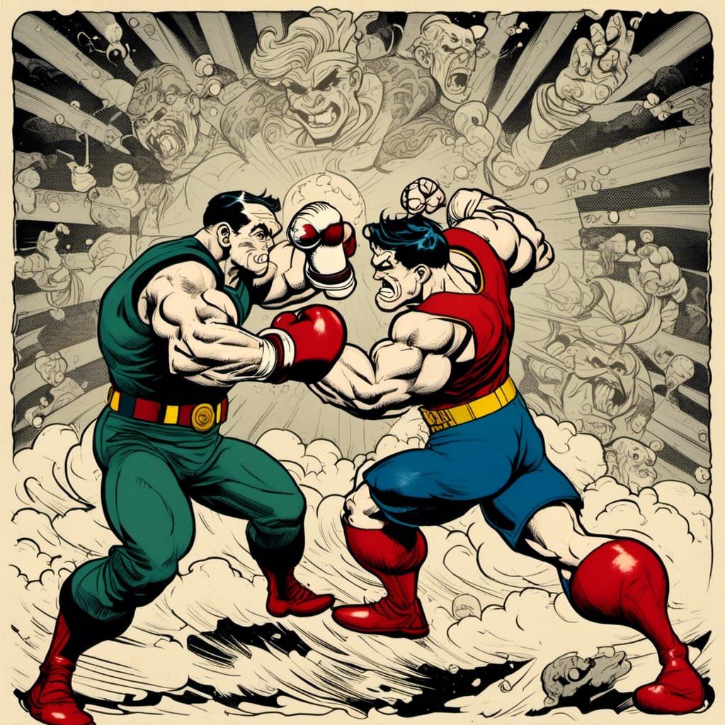 Popeye Versus Superman: Comic Book Boxing Match